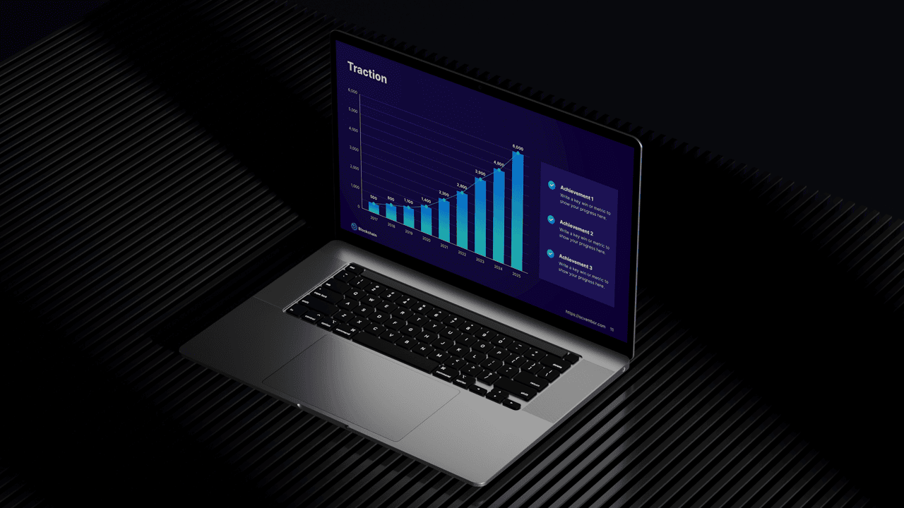 Crypto pitch deck traction slide