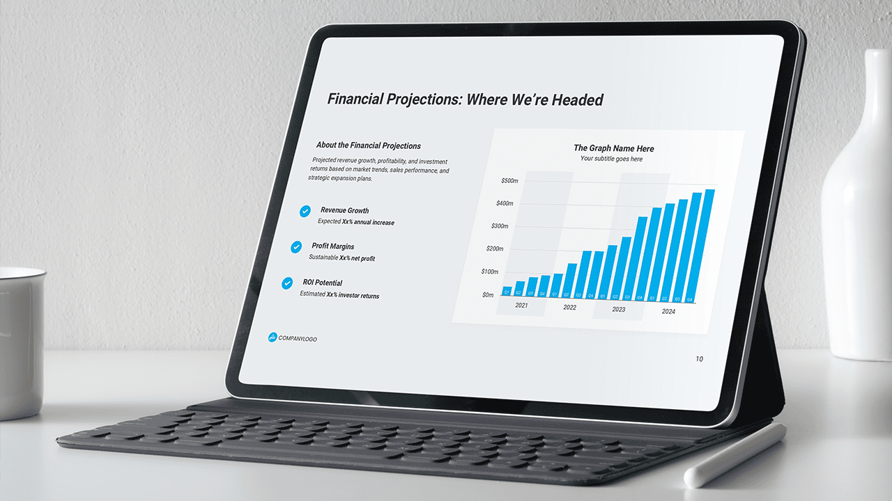 Data visualization in business pitch deck