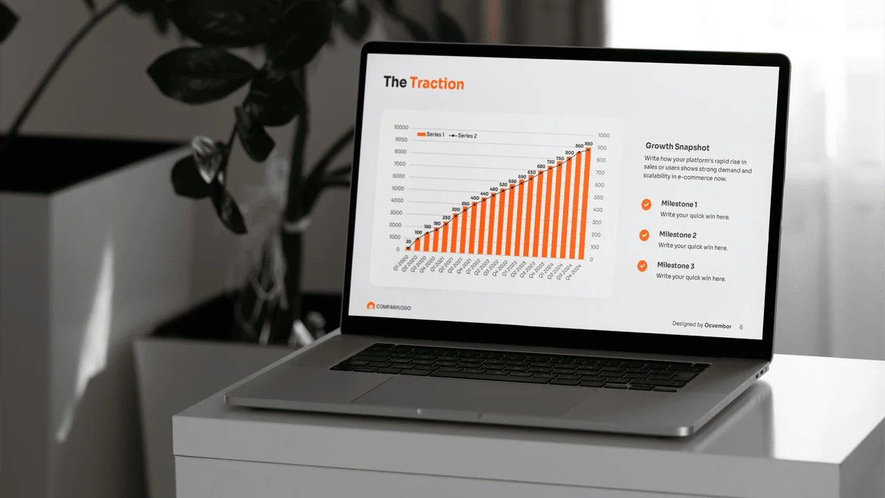 E-commerce traction metrics in pitch deck
