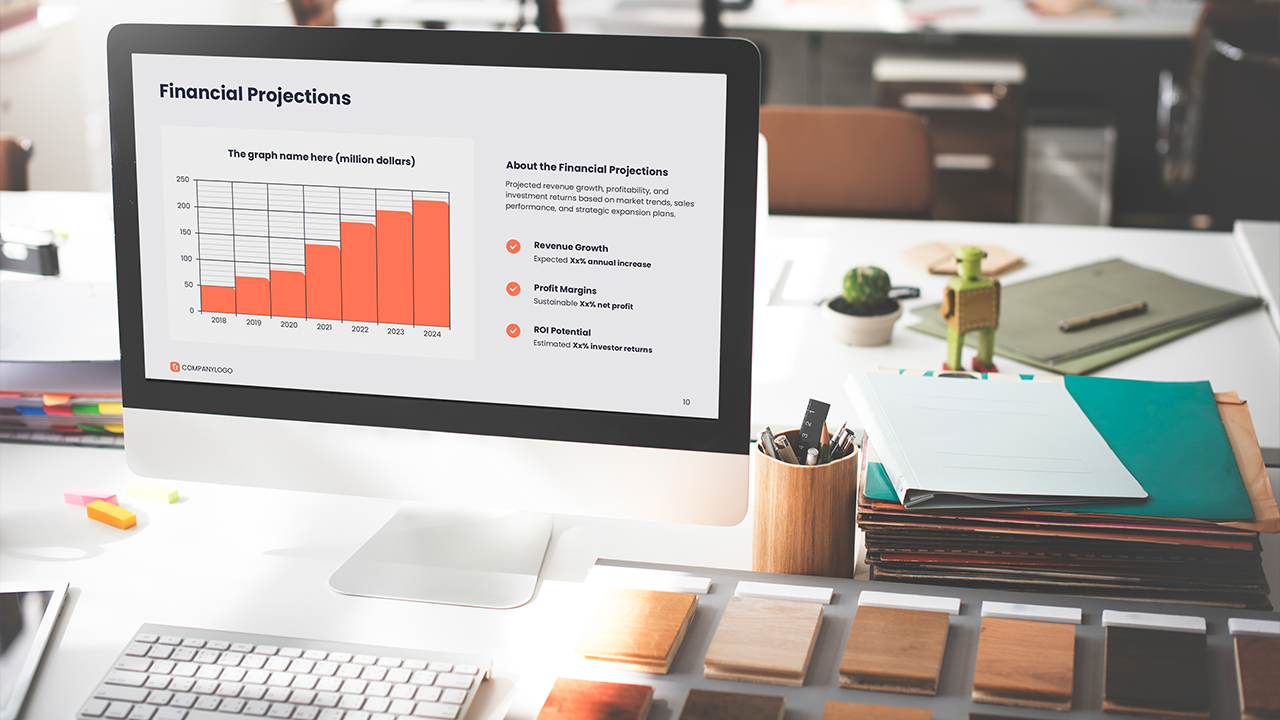 Financial data in real estate pitch deck